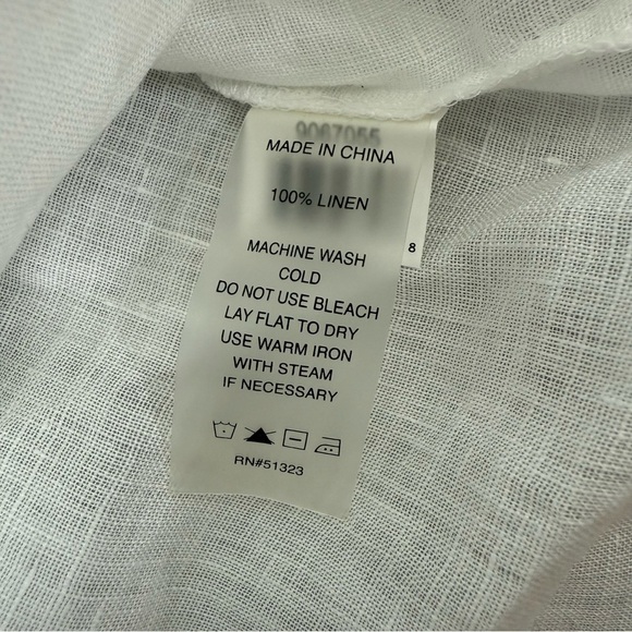 Women’s Two By Vince Camuto 100% Linen Short Sleeve Tie Up Top Small - Picture 14 of 16